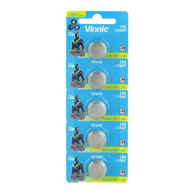 Vinnic Alkaline Batteries 1.5V 625 / EPX625G / LR9 / L1560-5 Pack