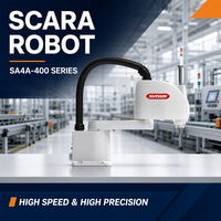 Robot SCARA con Carga Útil de 4 kg, Alcance de 400 mm, Accionamiento Servoeléctrico PLC Industrial para Ensamblaje/Etiquetado/Tornillado de Piezas Pequeñas