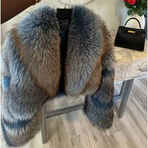 Cappotto <span class=keywords><strong>Corto</strong></span> Personalizzabile di Lusso in Vera Pelliccia di Volpe Naturale Giacca in Pelliccia per Donna - Product Image 1