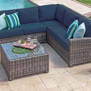 <span class=keywords><strong>Bon</strong></span> prix d'usine 4 pièces/ensemble patio <span class=keywords><strong>jardin</strong></span> extérieur rotin osier canapé ensemble mobilier d'extérieur - Product Image 1