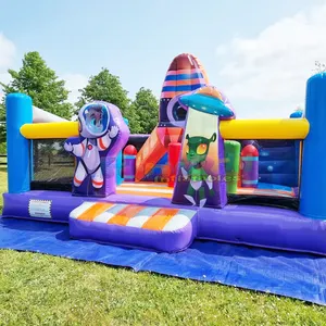 Commercial Party Bounce House Combo Opblaasbaar Springkasteel Inflatable Space Bouncy Castle With Slide