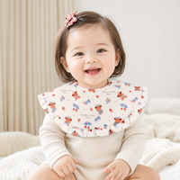 Bib Bayi Rajut TPU Anti Air Ukuran Besar Ekstra Serap, Bib Bayi Katun Lembut dengan Kancing Pengatur