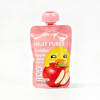 Op maat gemaakte roze glanzende afwerking, eetbare plastic spuitzak voor babyvoeding, fruitpuree, jam, vloeibare voeding, Mylar zakken