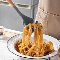 Accessoires de cuisine antiadhésifs, ustensiles de cuisine avec manches en bois, ensemble de 7 ustensiles de cuisine en silicone avec support de rangement rotatif