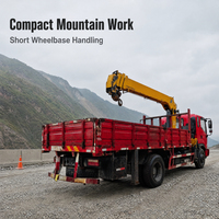Camion grue d'occasion de 6,3 tonnes avec flèche à quatre sections, moteur diesel 160 CV, pour le transport dans les projets montagneux et ruraux