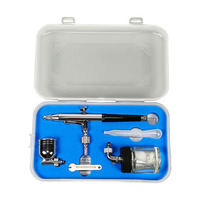 Kit aérographe HD-134 7,0 cc à alimentation par gravité, double action, vitesse réglable, pour peinture artistique, modélisme, maquillage, tatouage, réparation, portable