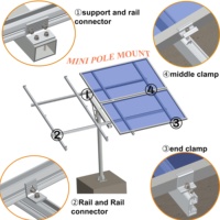 5kw 10kw structures solaires unipolaires support de poteau de panneau solaire pour l'installation au sol petit panneau système d'alimentation solaire domestique