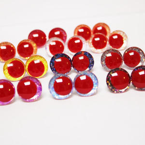 Ojos de seguridad 3D con purpurina roja para tejer a ganchillo con arandelas - Product Image 4