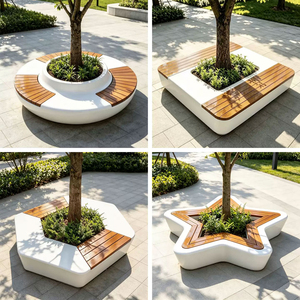 Asientos Artísticos UHPC con Macetero, Silla Moderna para Exteriores, Banco Público Único y Personalizado para Centro Comercial - Product Image 2