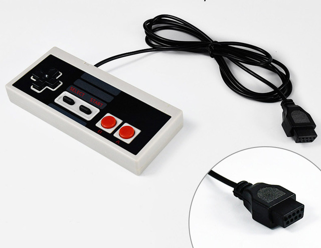 Gray ABS Plastic 9 Pin Port Cable Joystick Game Wheel Steering FC Game Accessories Classic Controller for Role Play