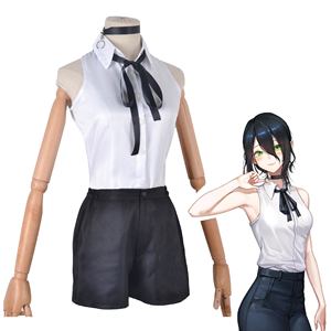 Anime <strong>Chainsaw</strong> <strong>Man</strong> Makima ASA MITAKA Yoshida Hirofumi Reze Cosplay Costume Black Trench <strong>Shirt</strong> Tie Pants Nurse Dress Wigs - Product Image 3