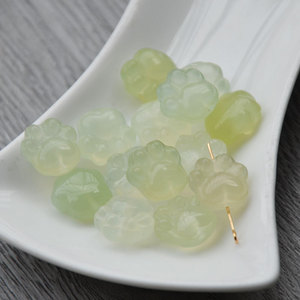 Breloques en jade en forme de patte de chat, sculptées à la main, pour la fabrication de bijoux, accessoire cadeau - Product Image 2