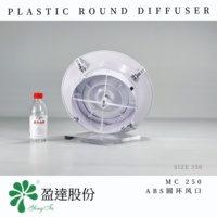 Diffuseur rond en plastique ABS MC 250, design moderne, installation facile, réglable pour les systèmes de chauffage au gaz réfrigéré, retour d'air