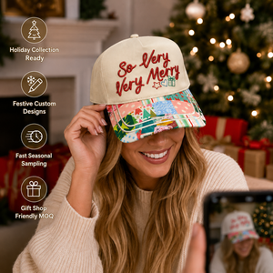 Casquette <span class=keywords><strong>de</strong></span> baseball Dymf personnalisée à visière incurvée, broderie colorée structurée, casquette <span class=keywords><strong>de</strong></span> Noël festive pour femme - Product Image 3