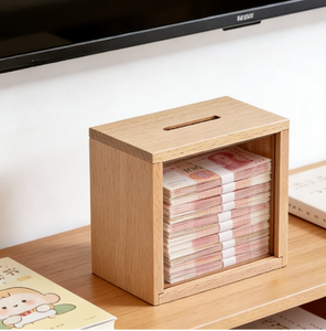 <span class=keywords><strong>Hucha</strong></span> de madera con ventana de acrílico transparente, decorativa, <span class=keywords><strong>para</strong></span> monedas y <span class=keywords><strong>billetes</strong></span> - Product Image 3