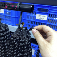 Extensions de cheveux humains vierges bouclés birmans doublement étirés, tresses au crochet Miracle Knots, 100 % cheveux humains non traités, pré-bouclées