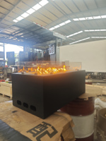 Table de foyer au gaz en acier au carbone de style moderne, conçue sur mesure par des fabricants chinois, pour l'extérieur, la cour, le patio, pour les fêtes barbecue