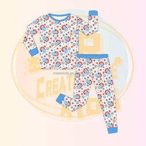 Tùy Chỉnh Tre Toddler Đồ Ngủ In Hai Mảnh Phòng Chờ Đặt Trẻ Em Hữu Cơ Toddler Pyjama Thân Thiện Với Môi Trẻ Em Loungewear - Product Image 2