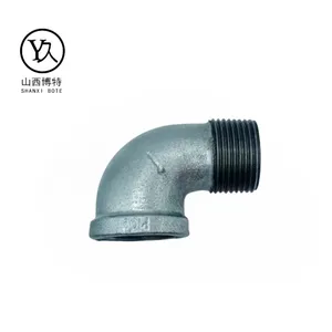 F-M Tee Malleable Iron Pipe Fittings with BS threads, Surface galvanized high quality fire fighting 20