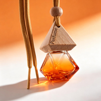 Diffuseur de voiture suspendu en verre dégradé OEM 8 ml avec bouchon en bois, finition mate, sérigraphie et corde de suspension