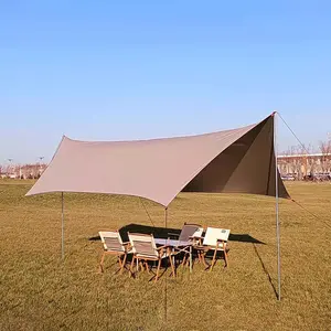 210Dシルバーコーティングされた屋外キャノピーテント日焼け止め六角形ポータブルオックスフォード防雨キャンプオーニング