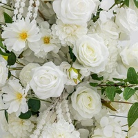 Décoration florale en tissu de soie artificielle de haute qualité, fleurs blanches, arche de fleurs artificielles pour mariage, arrangement floral