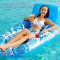 Grande chaise flottante pour adulte avec dossier et 2 porte-gobelets, radeau de piscine gonflable en feuille d'érable