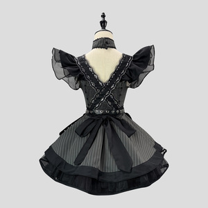 <span class=keywords><strong>Ropa</strong></span> Vintage al por Mayor para Damas, Conjunto <span class=keywords><strong>de</strong></span> Vestido Lolita con Rayas Blancas y Negras, Estilo Subcultura, Lindo y Dulce, con Delantal - Product Image 4