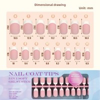 300 pièces de faux ongles tendance à la vente chaude, ongles français pré-faits, vente en gros de faux ongles autocollants avec emballage en boîte