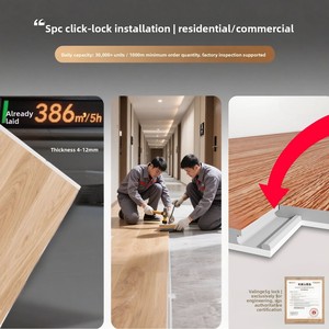 Revêtement de sol SPC (Stone-Plastic Composite) moderne et minimaliste, échantillons de grain de <span class=keywords><strong>bois</strong></span>/pierre, parquet pour la maison, système de pose par clic, imperméable et antidérapant - Product Image 2