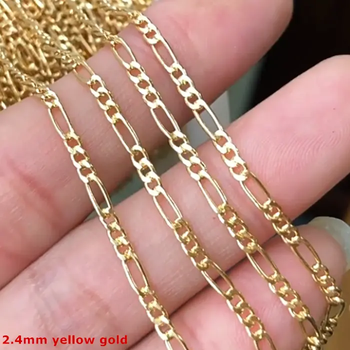 Hot Sale Gold gefüllt 3 1 Figaro Kette 1,5mm 2,4mm für Armband Halsketten Frauen Schmuck herstellung