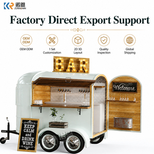 Remorque de bar à boissons mobile sur mesure, remorque alimentaire vintage, chariot à café avec évier, plan de travail, auvent et système d'<span class=keywords><strong>eau</strong></span> - Product Image 2
