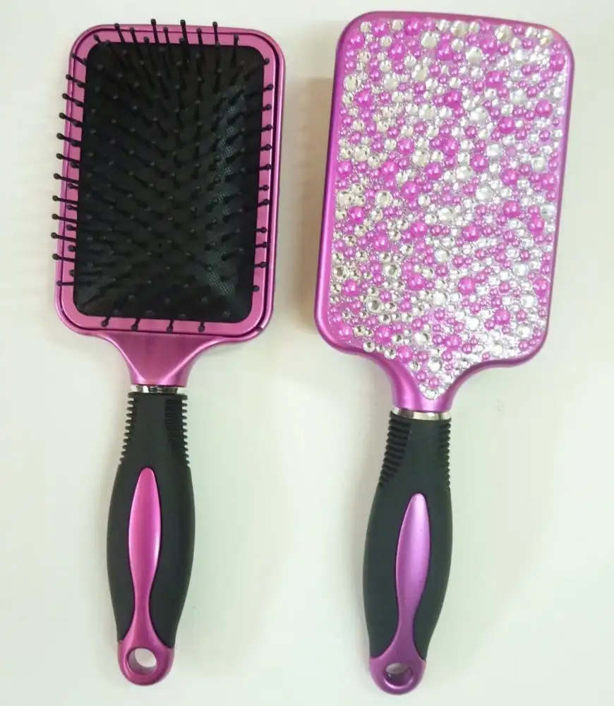 Professionale di plastica AVON regalo di promozione diamante di cristallo di plastica paddle spazzole per capelli e pettine spazzola per capelli