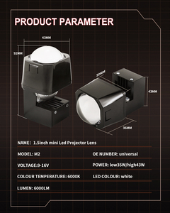 M2 gpne 45W MINI 1.5นิ้ว LED Matrix เลนส์จอแบนตัดสายรถจักรยานยนต์รถยนต์หลอดไฟหน้ากระจายความร้อนอย่างรวดเร็ว - Product Image 4