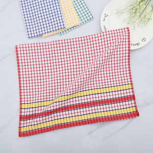 Essuie-tout à motif à carreaux 42x68 cm en polyester et coton, tissé, épaissi, absorbant, pour la cuisine et la table - Product Image 1