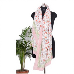 Paréo en coton imprimé floral uni, long, en voile de satin respirant, châle décontracté, foulard hijab doux, idéal pour la plage estivale, cadeau - Product Image 2