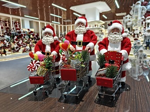 23-30 cm Moderne Weihnachtsmann-Figur Weihnachtsgeschenke für Einkaufszentren Einkaufswagen aus Polyester Umweltfreundlich für Innenräume - Product Image 2