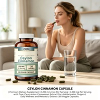 Cannelle de Ceylan 1200 mg par portion, 60 capsules végétales, 30 portions