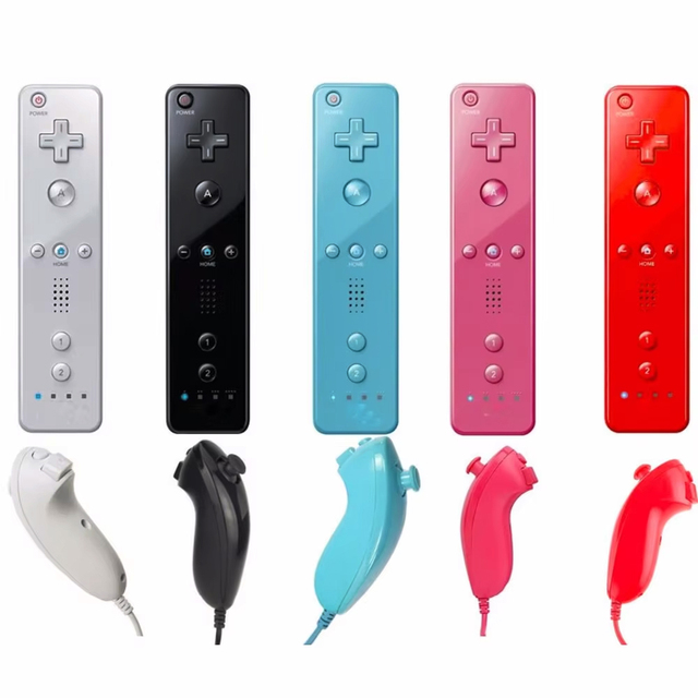 Motion Plus Nunchuck & Remote Controller Game Joystick for Wii Console