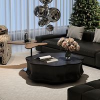 Mesa de Centro de Madera Maciza Estilo Italiano Minimalista 2026, con Función Combinable y Móvil, Diseño de Mediados de Siglo, Muebles para el Hogar