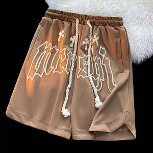 Qianshi hommes 100% coton français éponge décontracté Shorts athlétiques taille haute motif <span class=keywords><strong>droit</strong></span> dentelle colorée pour bouffée impression <span class=keywords><strong>basket</strong></span>-ball - Product Image 3