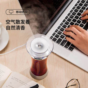 Portable Aroma Diffuser Mini USB Ultrasonic <b>Humidifier</b> Red Blue 0.5L For Car Office Travel - Product Image 2