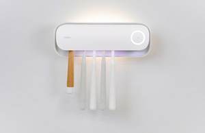 أحدث حامل فرشاة أسنان يثبت على الحائط عرض الوقت جهاز تعقيم فرشاة الأسنان بالأشعة فوق البنفسجية مجفف حقيقي مزود بإضاءة ليلية - Product Image 2