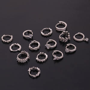 Aros de Oro ZF con Cierre de Clic para Cartílago, Rook, Órbita, <span class=keywords><strong>Piercing</strong></span> de Oreja para Mujer, Cobre con Circonita Cúbica, Aros de Oro y Plata - Product Image 3