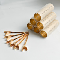 Rouleaux à cheveux en métal à noyau en aluminium, crème blanc, avec bande auto-agrippante, 50*90mm et 60*90mm, LTJFT