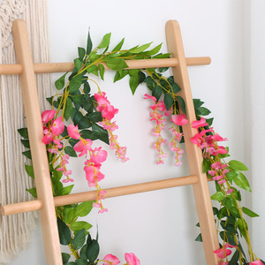 Guirnaldas de flores artificiales de wisteria, guirnalda floral de seda para decoración de bodas, decoración colgante de techo para interiores del hogar. - Product Image 1