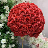 L-816 Boule de fleurs personnalisée de grande taille, fleurs de rose, centre de table, roses blanches