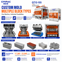 Machine à fabriquer des blocs de pavés entièrement automatique, machine à briques de pavés en béton entrecroisés QT12-15, ligne de production hydraulique PLC