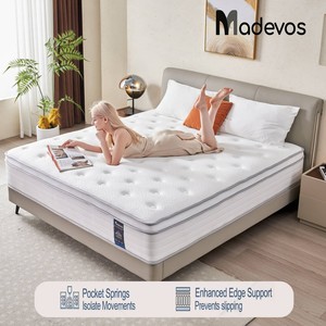 Materasso ibrido da 12 pollici Queen King Size in una scatola-molle tascabili per il supporto e il rilievo di pressione materasso medio rigido - Product Image 4