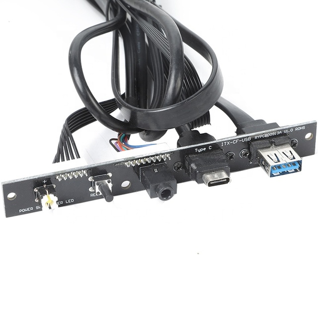 Custom Front Panel 20-Pin USB 3.0/3.1 & HD Audio 4-Port Internal Computer Case Front I/O Assembly Cable